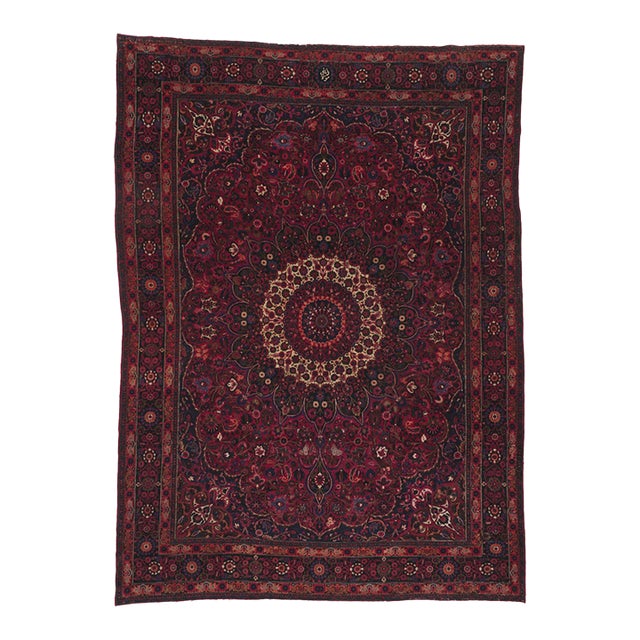 Antique Persian Mashhad Rug, 10'02 X 13'10 For Sale