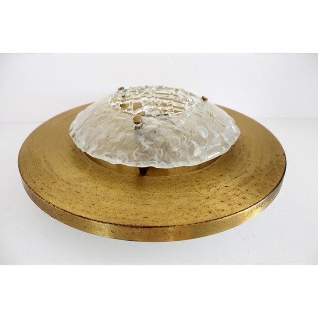 Mid-Century Italian Flush Mount in Brass and Murano Glass by Angelo Brotto for Esperia, 1960s For Sale - Image 13 of 18