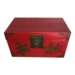 Antique Chinese Red Lacquer Box For Sale