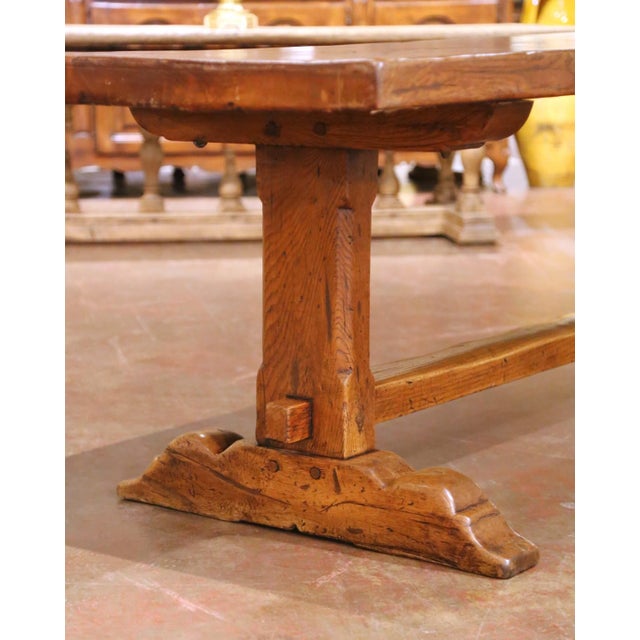 Mid 19th Century 19th Century French Louis XIII Oak Refectory Monastery Table With One-Board Top For Sale - Image 5 of 9