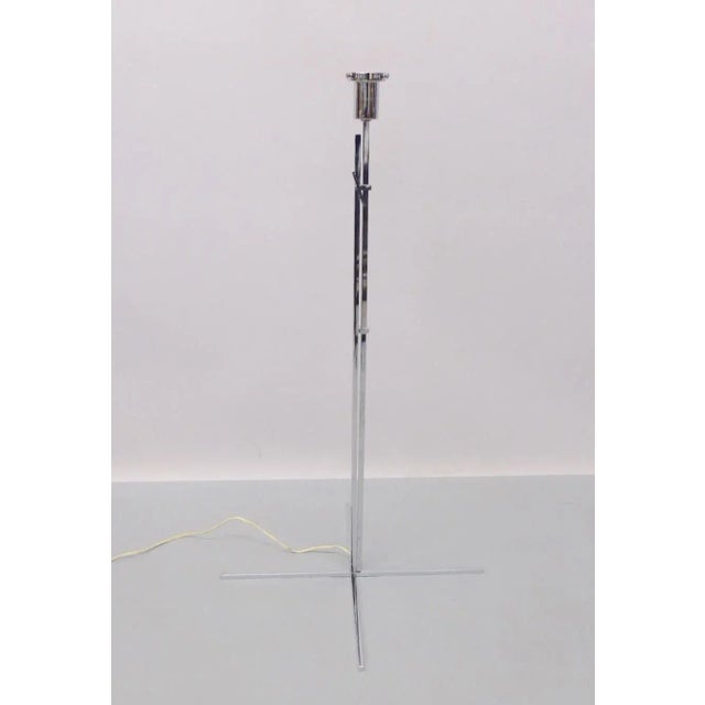 Metal One Left Kurt Verson Style Thin Line Adjustable Height Chrome Floor Lamps For Sale - Image 7 of 9