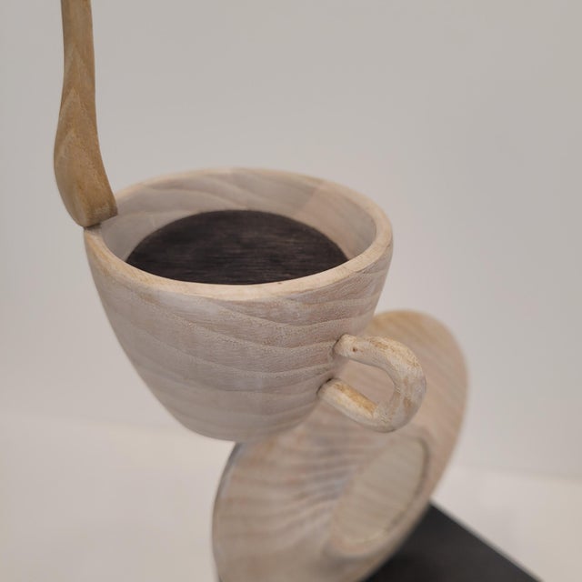 François Lacoste, Very Strong Coffee Sculpture, Carved Wood, 2000s For Sale - Image 9 of 13