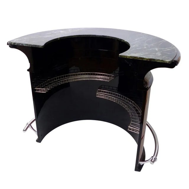 Half-Brund counter, the one-man housebar. Probably stained ash, high gloss painted with accents in black lacquer. Original...