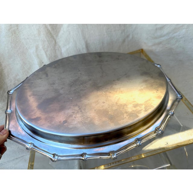 Vintage Farberware Stainless Steel Bamboo Trim Tray Chairish