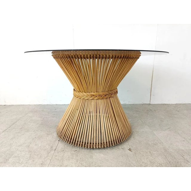Bamboo Dining Table, 1980s For Sale - Image 9 of 11