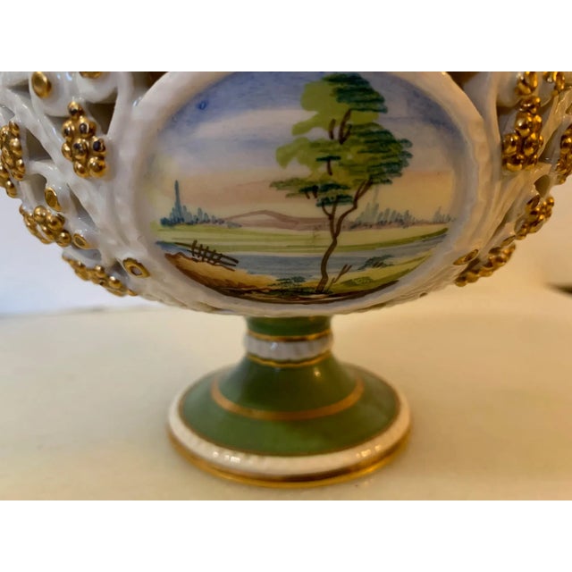 Late 19th Century Italian Hand-Painted Dish With Gold Filigree Accents For Sale In Austin - Image 6 of 12