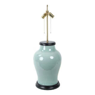 19th Century Chinese Style Celadon Vase Table Lamp For Sale