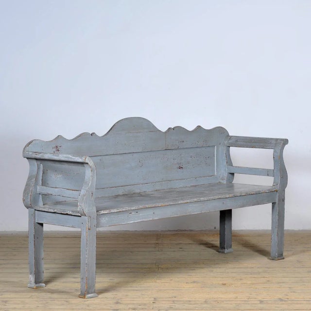 A piece with character and history! This authentic Hungarian pine bench from around 1900 exudes rustic charm. The bench...