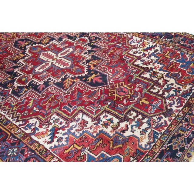 Antique Heriz Rug 6'8'' x 9'4'' For Sale - Image 4 of 11