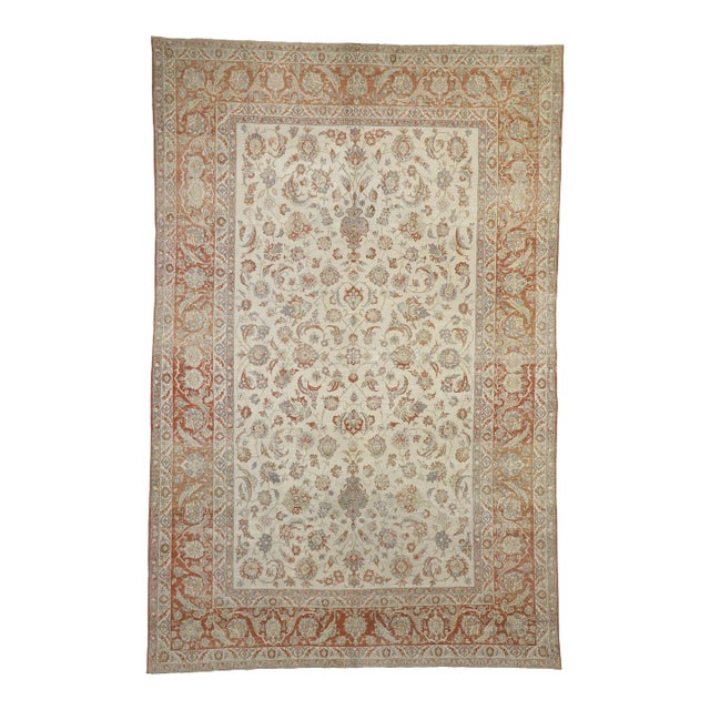 Early 20th Century Rustic Antique Persian Rug - 08'00 X 12'02 For Sale