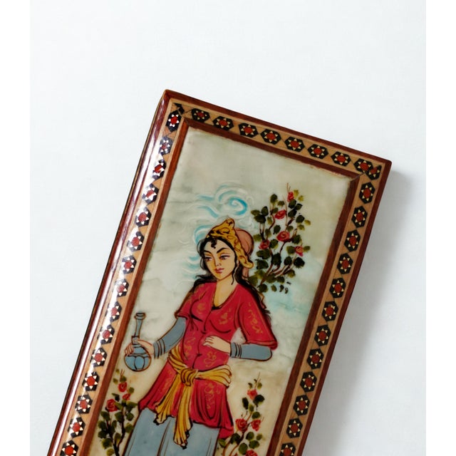 Hollywood Regency Hand-Painted Leili O Majnoun Jewelry Box, Khatam-Style Marquetry For Sale - Image 3 of 4