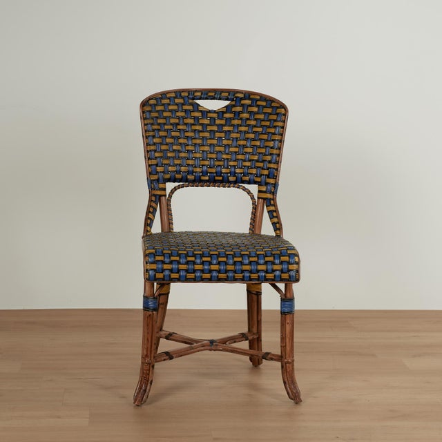 Set of Eight Vintage Rattan French Bistro Chairs For Sale - Image 12 of 17
