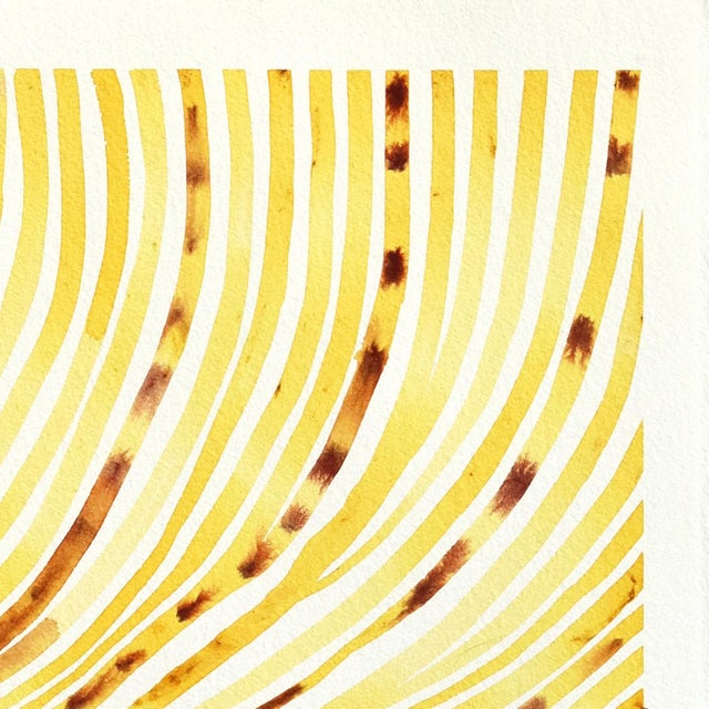 Vietnam Pigment Study: Gardenia Fruit + Iron Oxide - Original Natural Pigment Watercolor on Paper by Heidi Lowell For Sale - Image 4 of 6
