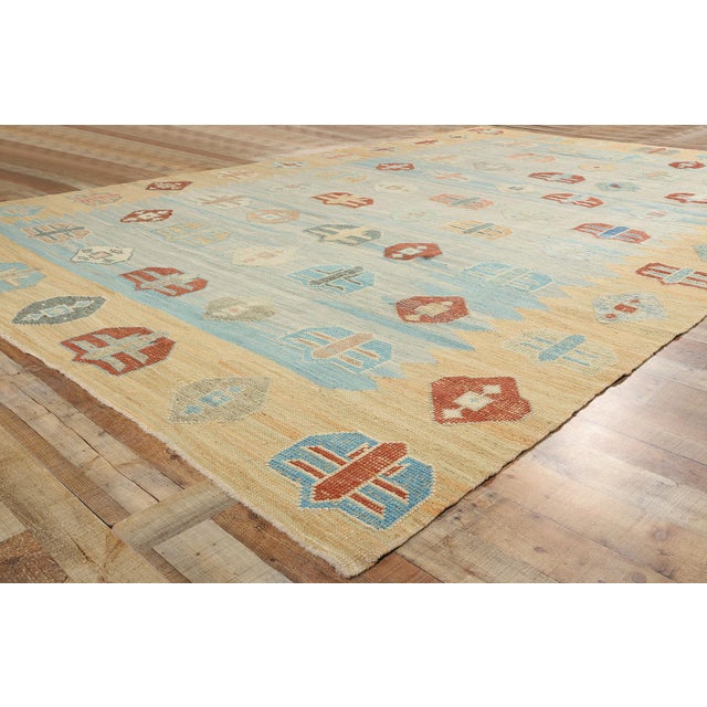 Textile Large Turkish Kilim High-Low Rug 10'00 X 14'10 For Sale - Image 7 of 9