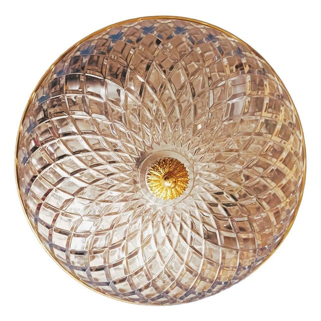 Ceiling Light in Gold-Plated Brass and Crystal, 1990s For Sale - Image 18 of 18