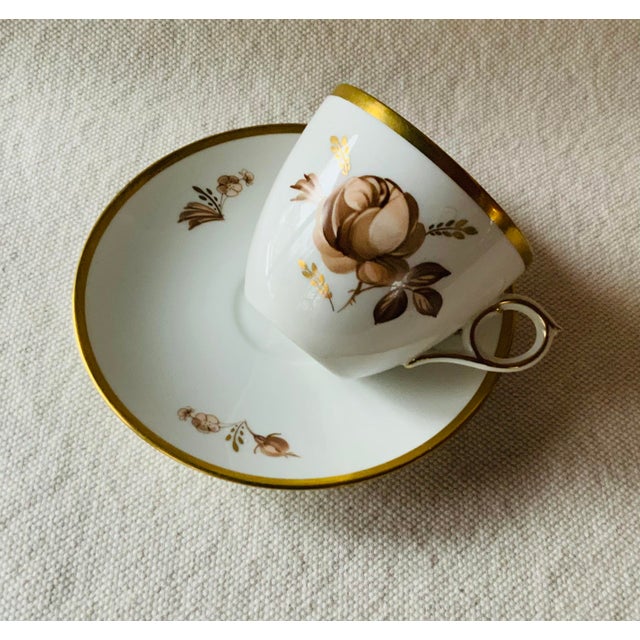 1960s Royal Copenhagen Brown Rose Breakfast Set For Sale - Image 12 of 18