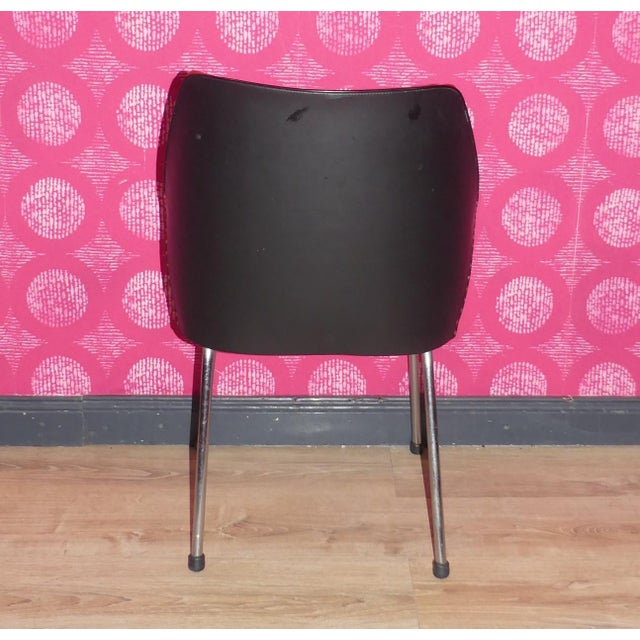 Mid-Century Modern Red and Black Cocktail Chair in Chrome, 1960s For Sale - Image 3 of 10