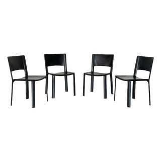 Leather Chairs by Cidue, 1970s, Set of 4 For Sale