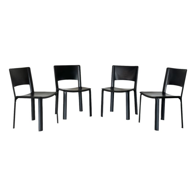 Leather Chairs by Cidue, 1970s, Set of 4 For Sale