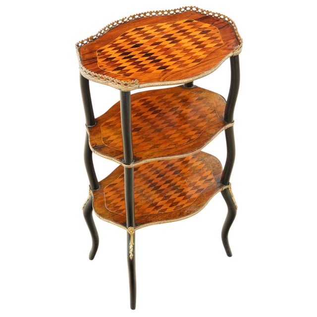 Black Antique Inlaid Parquetry and Ebonised Side Table, 1890s For Sale - Image 8 of 8