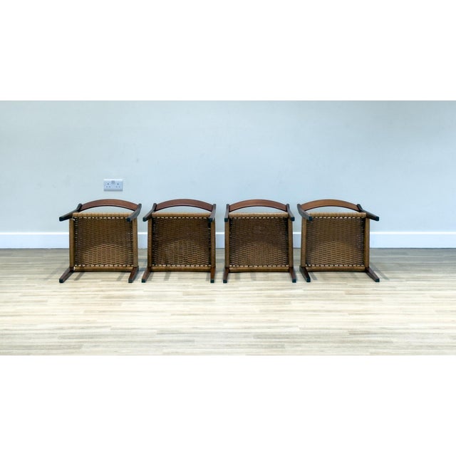 Brown Danish Chairs in Teak and Paper Cord attributed to Poul Volther, 1960s, Set of 4 For Sale - Image 8 of 14