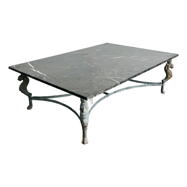 Vintage Regency Verdigris Coffee Table For Sale
