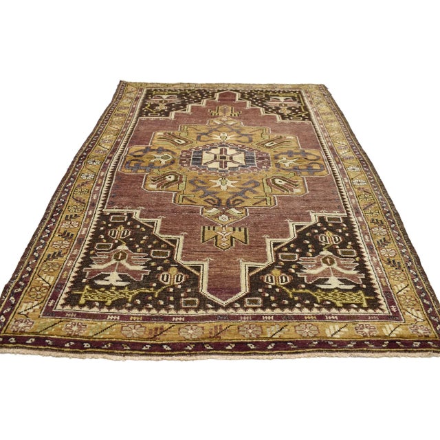 Vintage Turkish Oushak Rug, 04'00 X 06'08 For Sale - Image 4 of 11