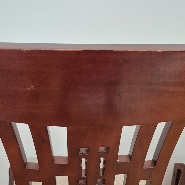 Late 20th Century Blacker House Mahogany Side Chairs in the Style of Greene and Greene Arts & Crafts, a Pair For Sale - Image 14 of 18