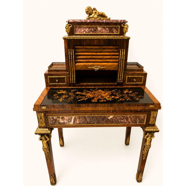 Brown French Louis XV Style Desk For Sale - Image 8 of 18