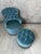 An elegant 1950s set comprising a chaise lounge and matching ottoman, both upholstered in a beautiful blue velvet with...