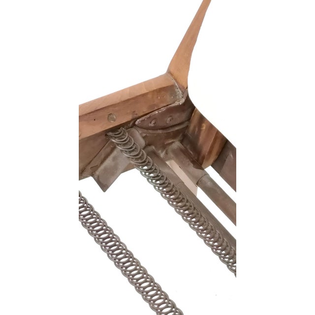 Wood Vintage Reclining Armchair with Cherry Frame, 1950s For Sale - Image 7 of 11