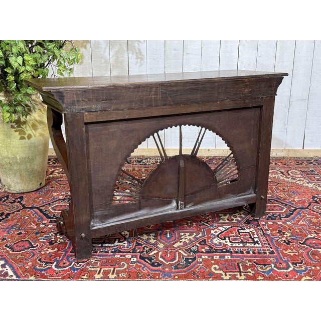 Louis Philippe Indonesian Teak Dismountable Console Table, 1950s For Sale - Image 13 of 18