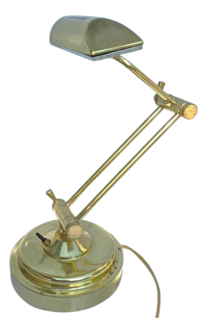 Vintage Sculptural Adjustable Brass Piano Lamp, 1930s