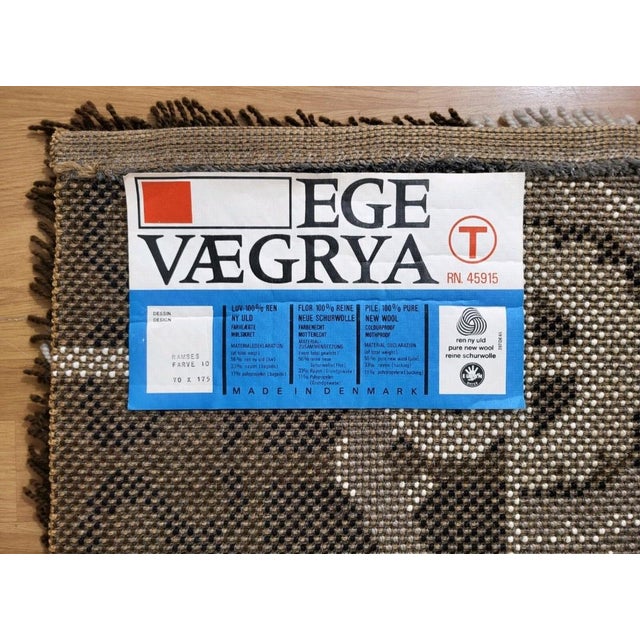 Mid-Century Modern Danish Rya Tapestry Wool Wall Rug by Ege Taepper, Denmark, 1970s For Sale - Image 3 of 8