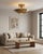 Handmade Mid-Century Modern Brass Flush Mount Ceiling Light Art Deco Organic Design Lighting for Entryway, Bedroom, Dining For Sale - Image 13 of 16
