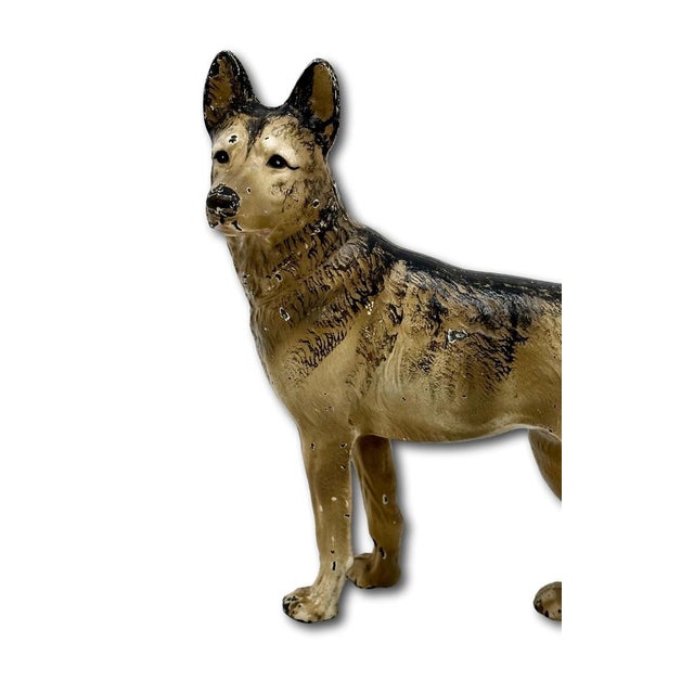Hard to Find Vintage 1930s Hubley Manufacturing Co. Cast Iron German Shepherd Dog Doorstop For Sale - Image 9 of 17