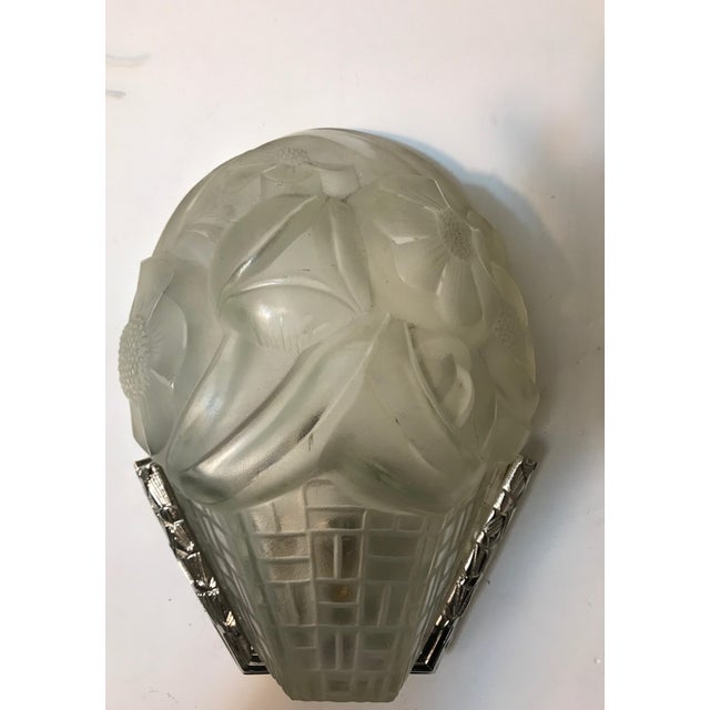 Early 20th Century French Art Deco Wall Sconces Signed by Degue - a Pair For Sale - Image 5 of 11