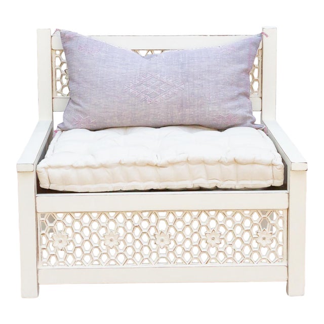 Floral Jali Club Chair For Sale