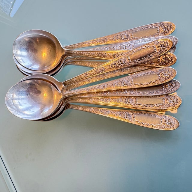 Art Deco Bowl Soup Spoon (Gumbo) Mildred (Silverplate, 1936) by NATIONAL SILVER CO Mildred (Silverplate, 1936) This piece...