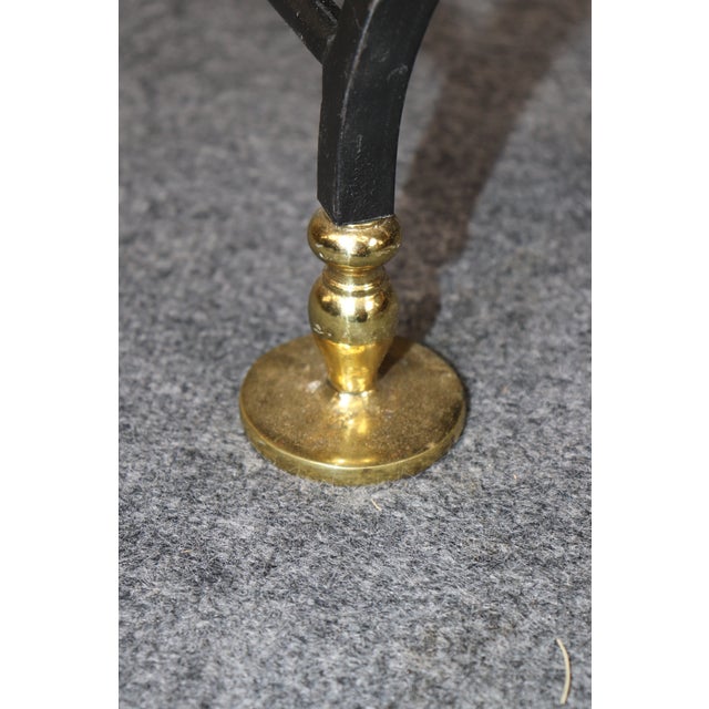 1940's Pair Italian Brass and Steel Jansen Style Savonarola Armchairs For Sale - Image 16 of 16