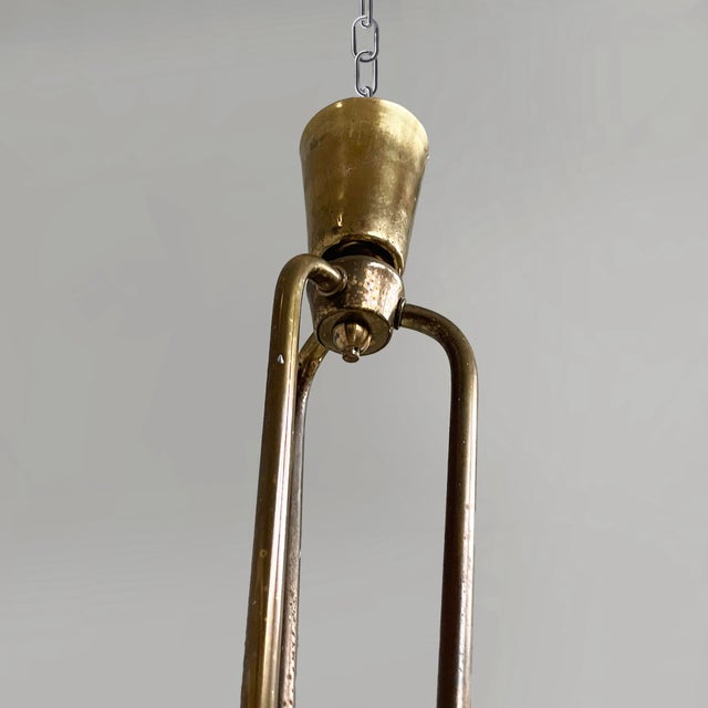 Mid-Century Modern Italian Chandelier in Glass and Brass, 1950s For Sale - Image 18 of 18