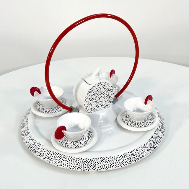 Postmodern Tea Service by Luigi Saccardo & Materassi Massimo for Mas Italy, 1980s For Sale - Image 3 of 9