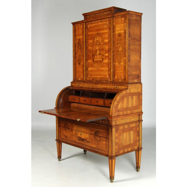 18th Century Louis XVI German Marquetry Secretaire, 1790s For Sale - Image 14 of 18