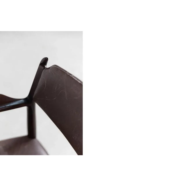 Wood Mid-Century Modern Brown Leather Executive Chair by Arne Vodder, 1960s For Sale - Image 7 of 12