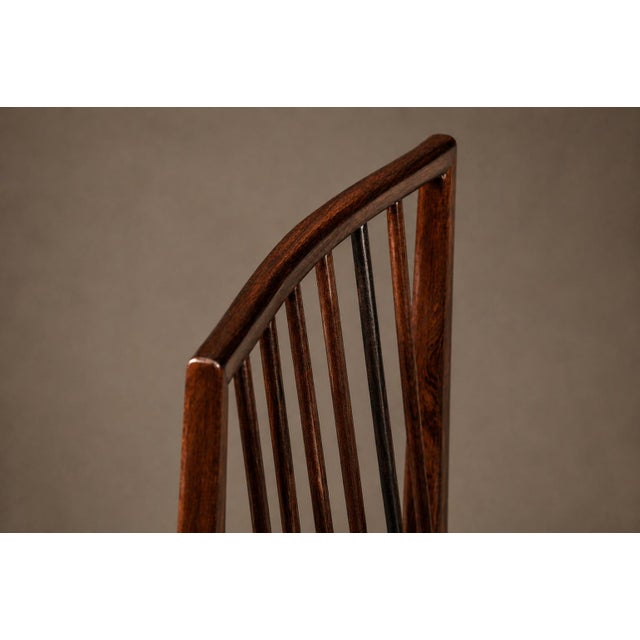 1960s Brazilian Modern Set of Eight Dining Chairs in Rosewood and Mohair by Celina, Brazil, 1960s For Sale - Image 5 of 18