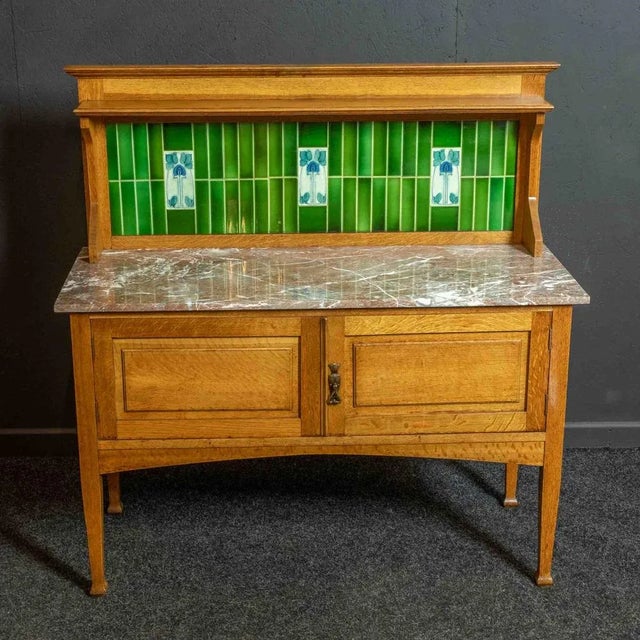 Arts and Crafts Oak Washstand For Sale - Image 12 of 13