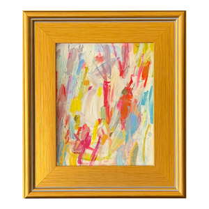Framed Abstract Mixed-Media Painting