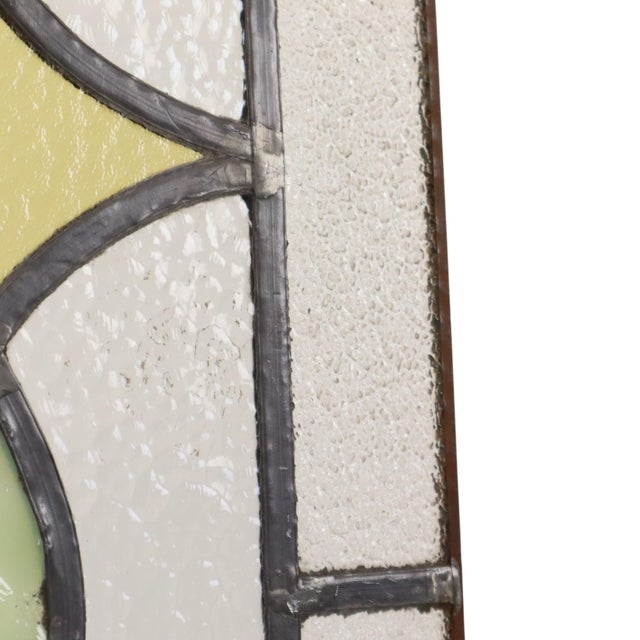 Art Deco Geometric Stained Glass Window, Set of 2 For Sale - Image 13 of 15