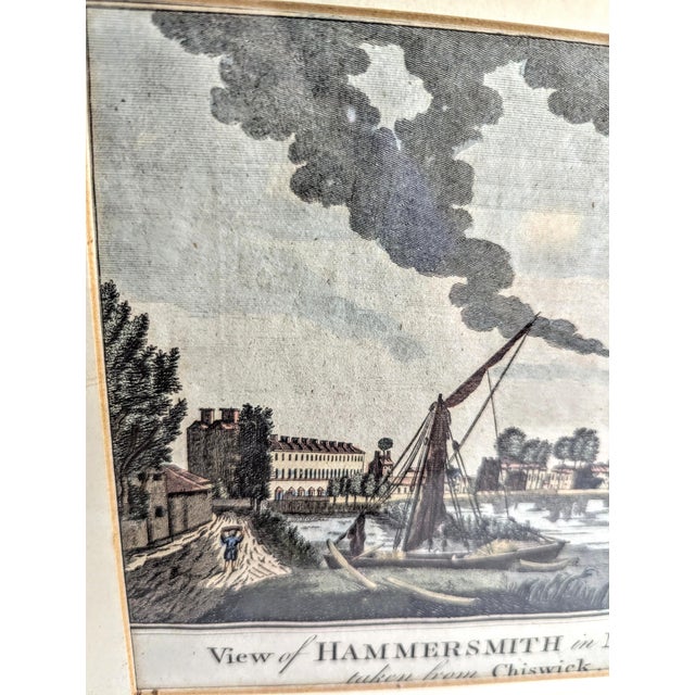 Wood 18th Century Framed Triptych Engravings of the River Thames, London – 1784 For Sale - Image 7 of 11