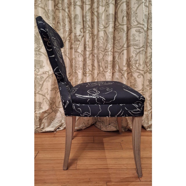 2000 - 2009 Cecil Beaton Silk Vase Back Accent Chair For Sale - Image 5 of 7